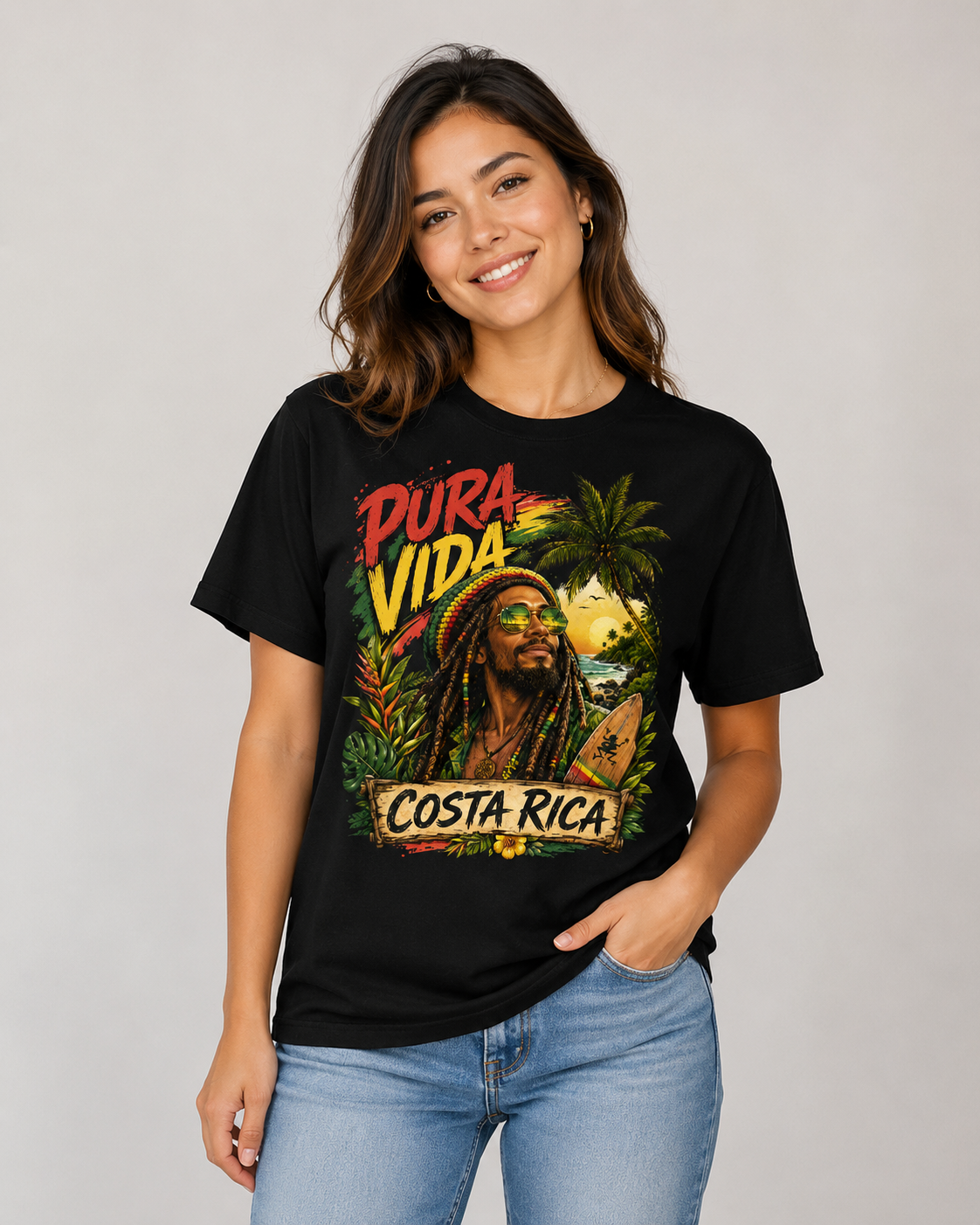 Pura Vida Costa Rica T-Shirt – Reggae Rasta Urlaubsshirt