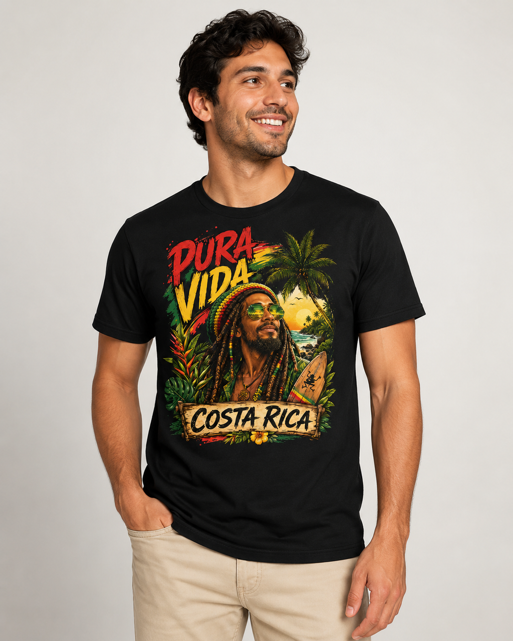 Pura Vida Costa Rica T-Shirt – Reggae Rasta Urlaubsshirt