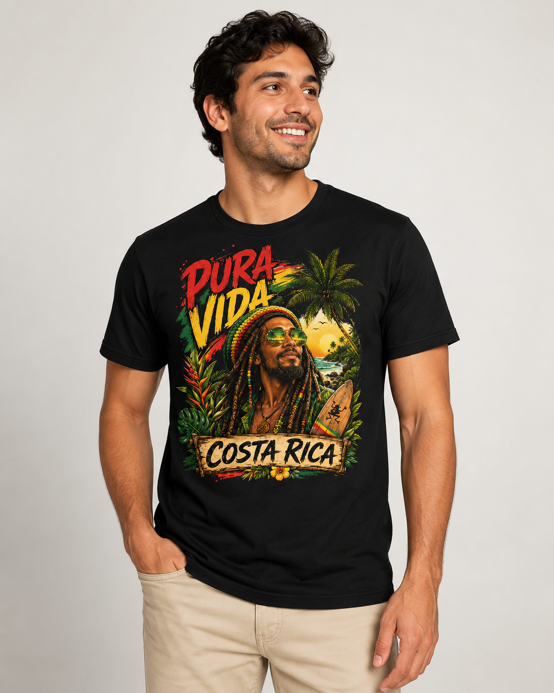 Pura Vida Costa Rica T-Shirt – Reggae Rasta Urlaubsshirt