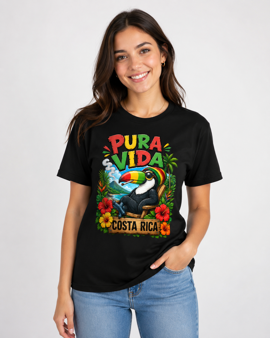 Pura Vida Costa Rica T-Shirt – Tukan Urlaubsshirt mit Tropenmotiv