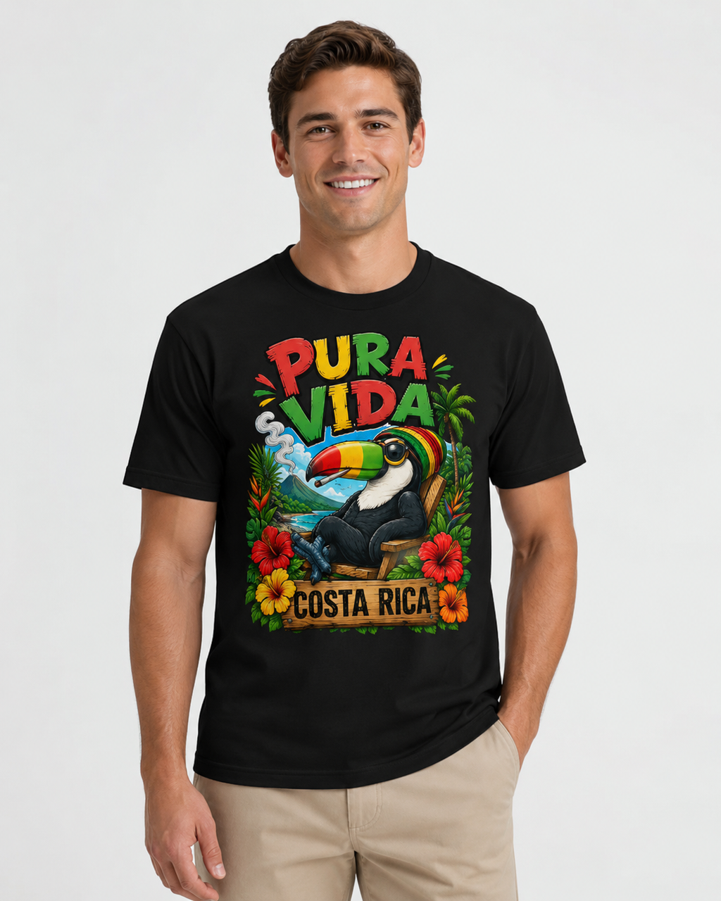 Pura Vida Costa Rica T-Shirt – Tukan Urlaubsshirt mit Tropenmotiv