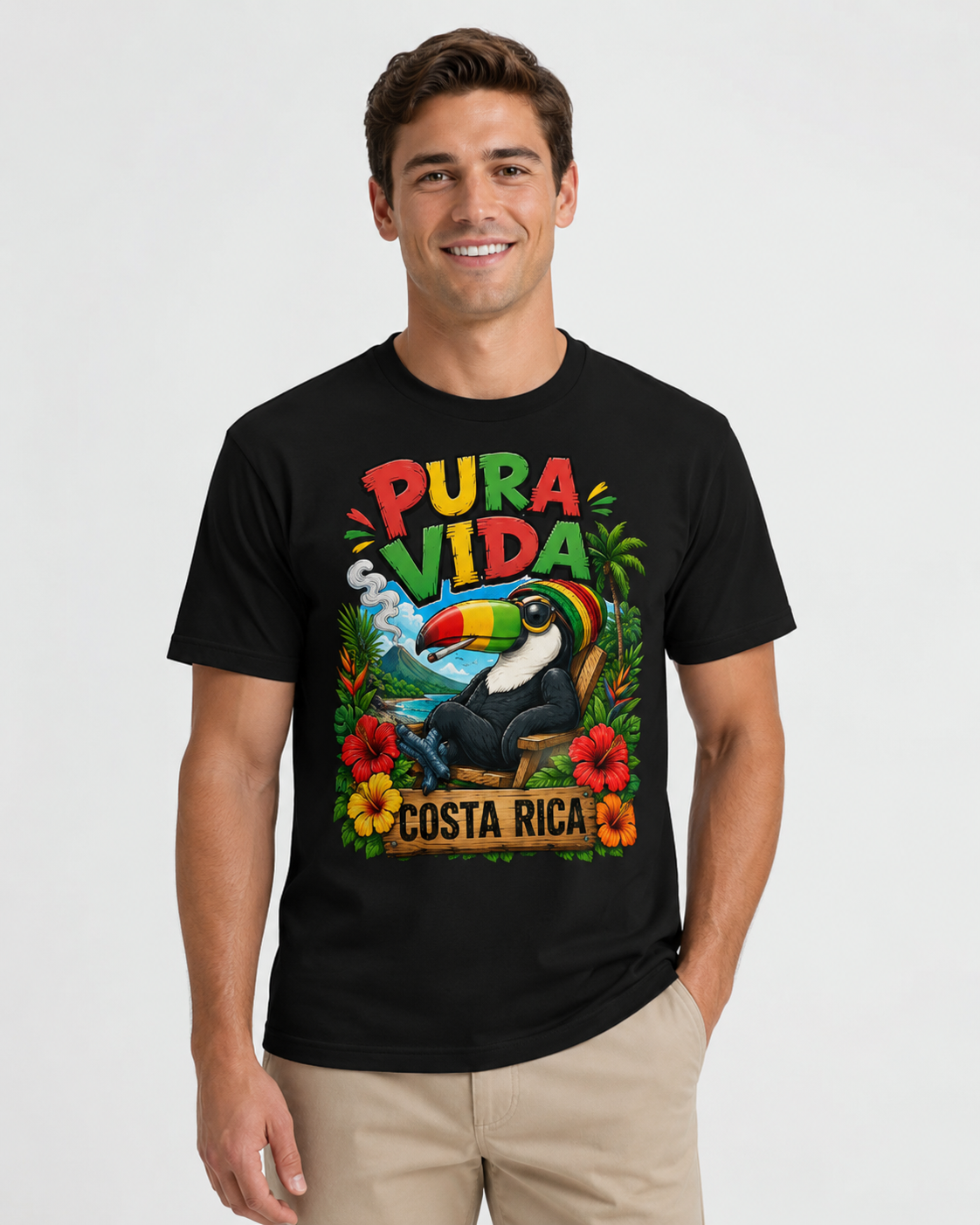 Pura Vida Costa Rica T-Shirt – Tukan Urlaubsshirt mit Tropenmotiv